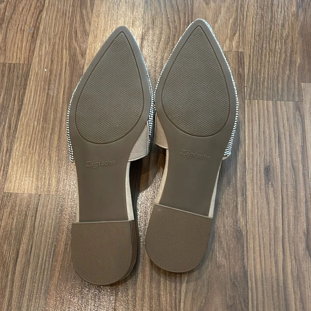 Zigi soho crystal flat mules size 6 NWOB